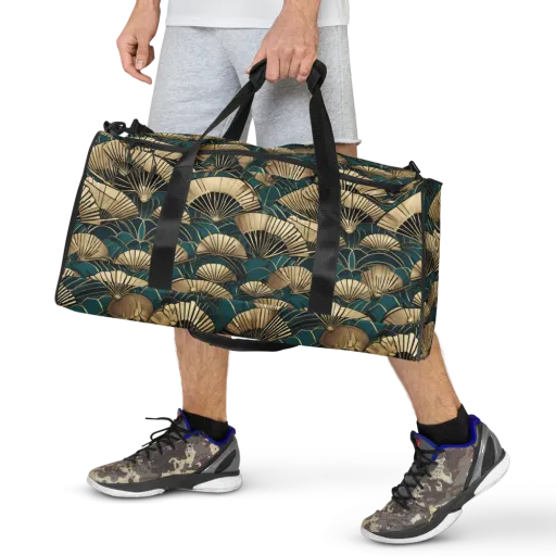 Gilded Fan Dance on a Duffle Bag