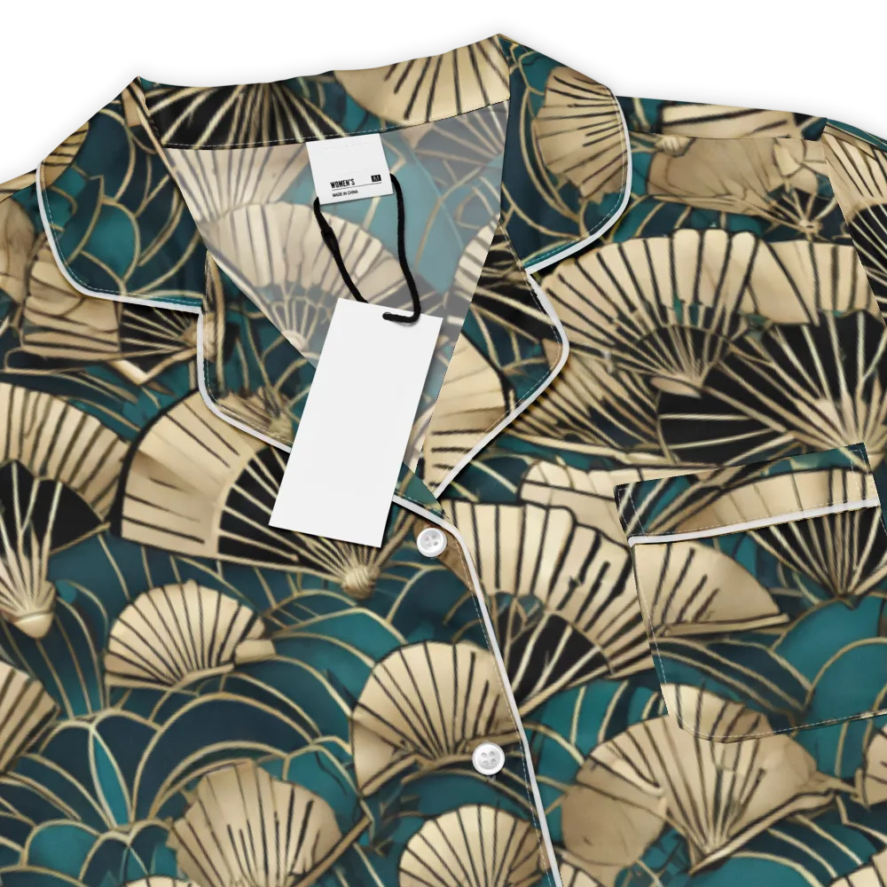 Gilded Fan Dance on Women's Short Sleeve Pajama Top — Product details