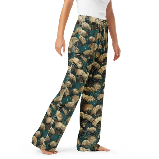 Gilded Fan Dance on a Women's Pajama Pants
