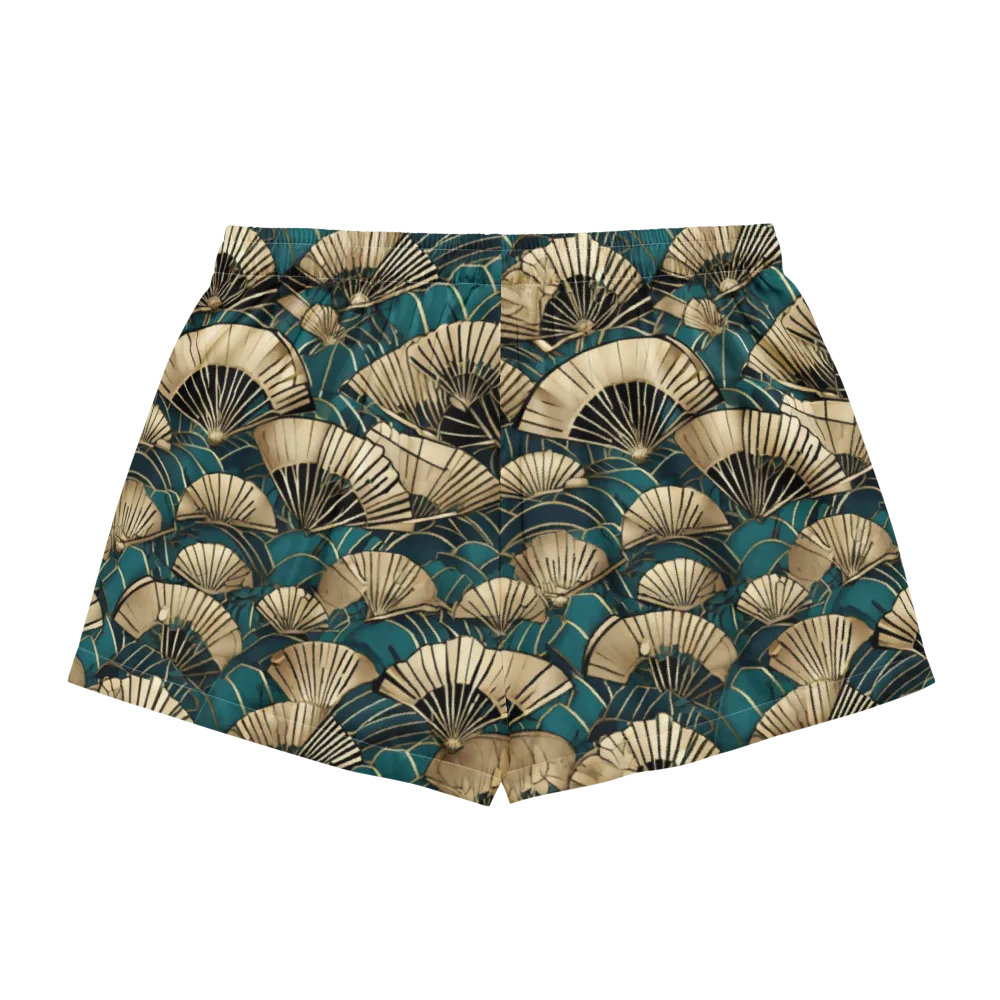Gilded Fan Dance on Women's Pajama Shorts — Back