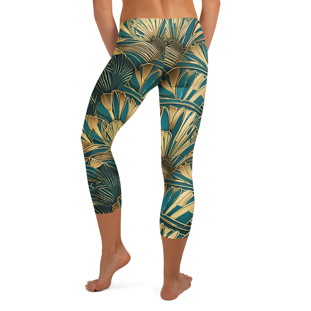 Gilded Botanica on Capri Leggings — Back