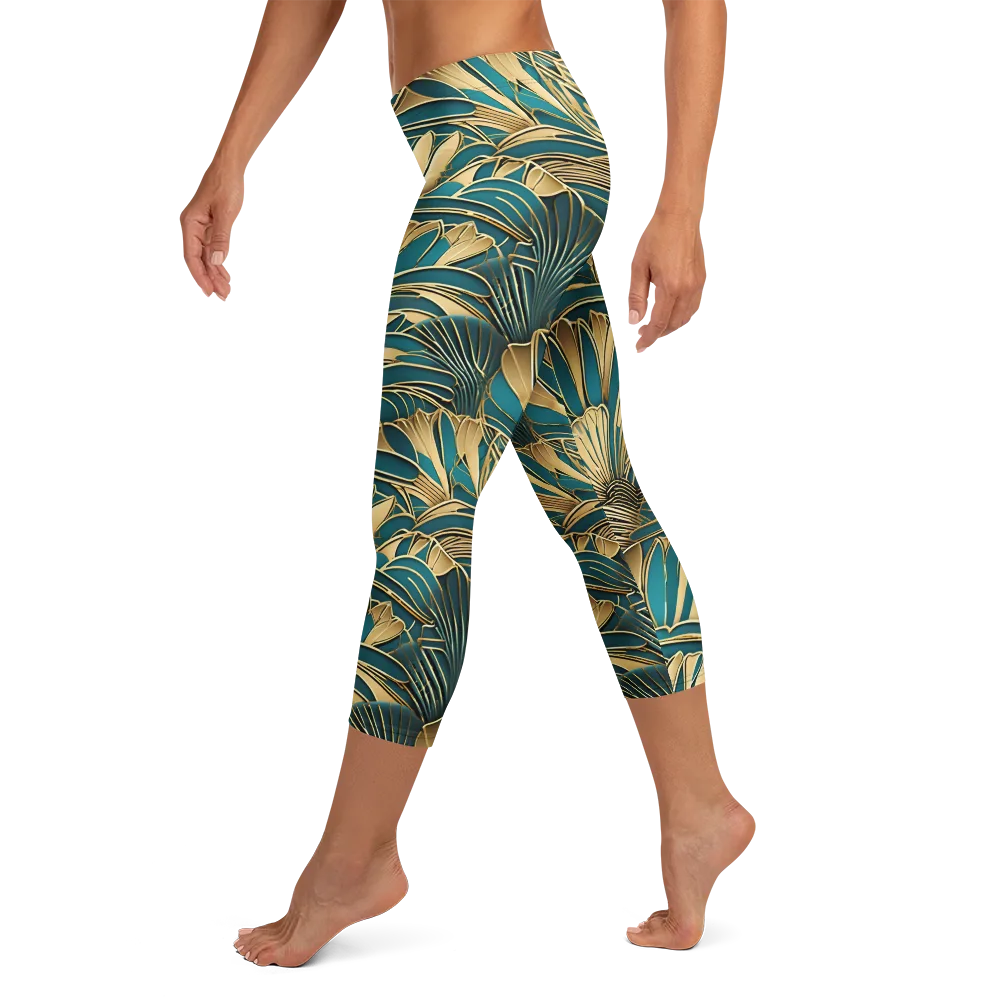 Gilded Botanica on Capri Leggings — Left