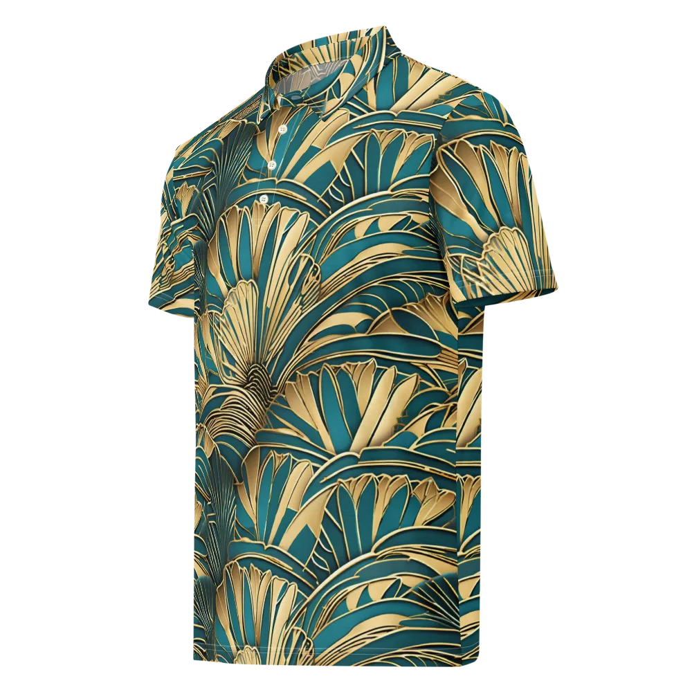 Gilded Botanica on Men's Slim Fit Polo Shirt — Left Front