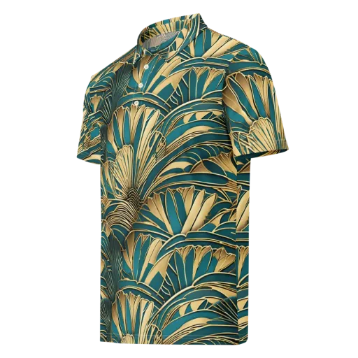 Gilded Botanica on a Men's Slim Fit Polo Shirt
