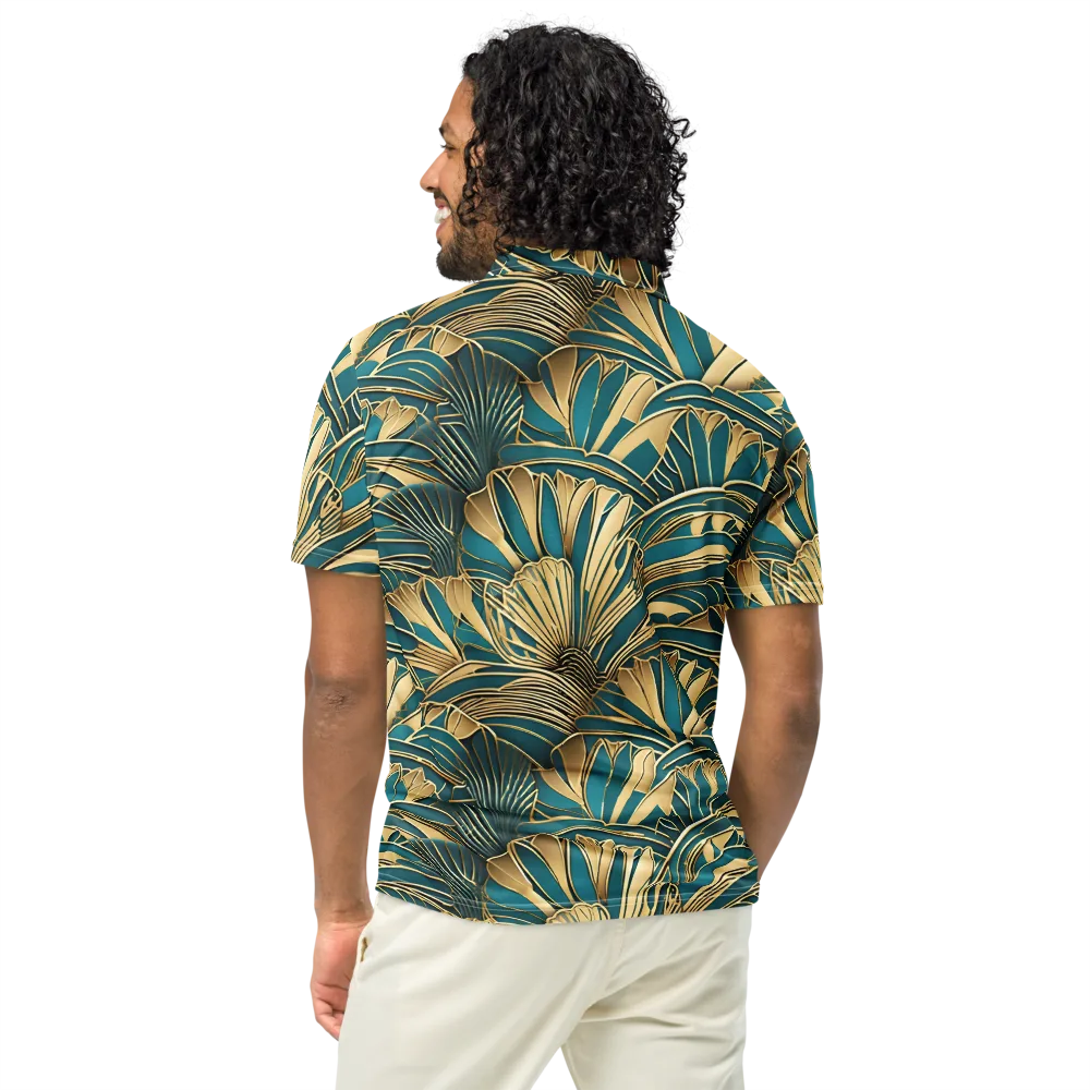 Gilded Botanica on Men's Slim Fit Polo Shirt — Back