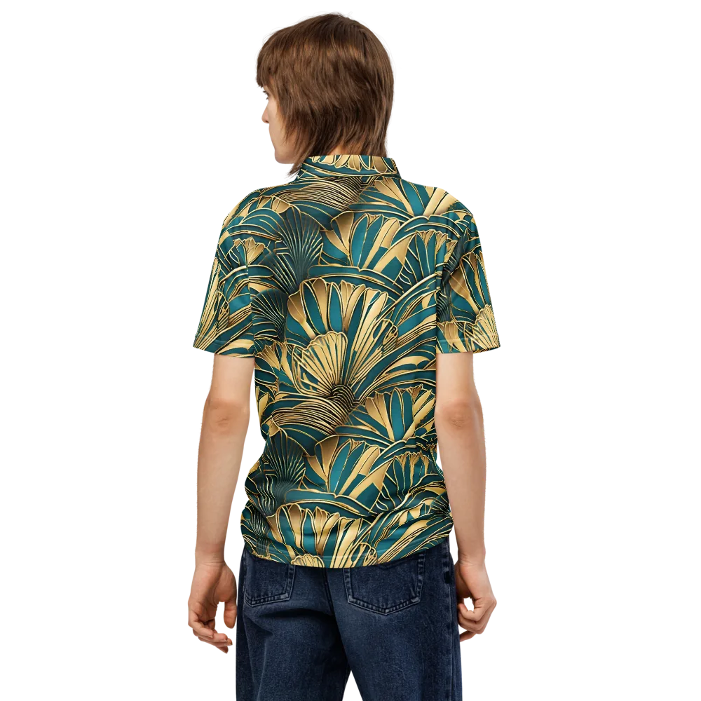 Gilded Botanica on Men's Slim Fit Polo Shirt — Back