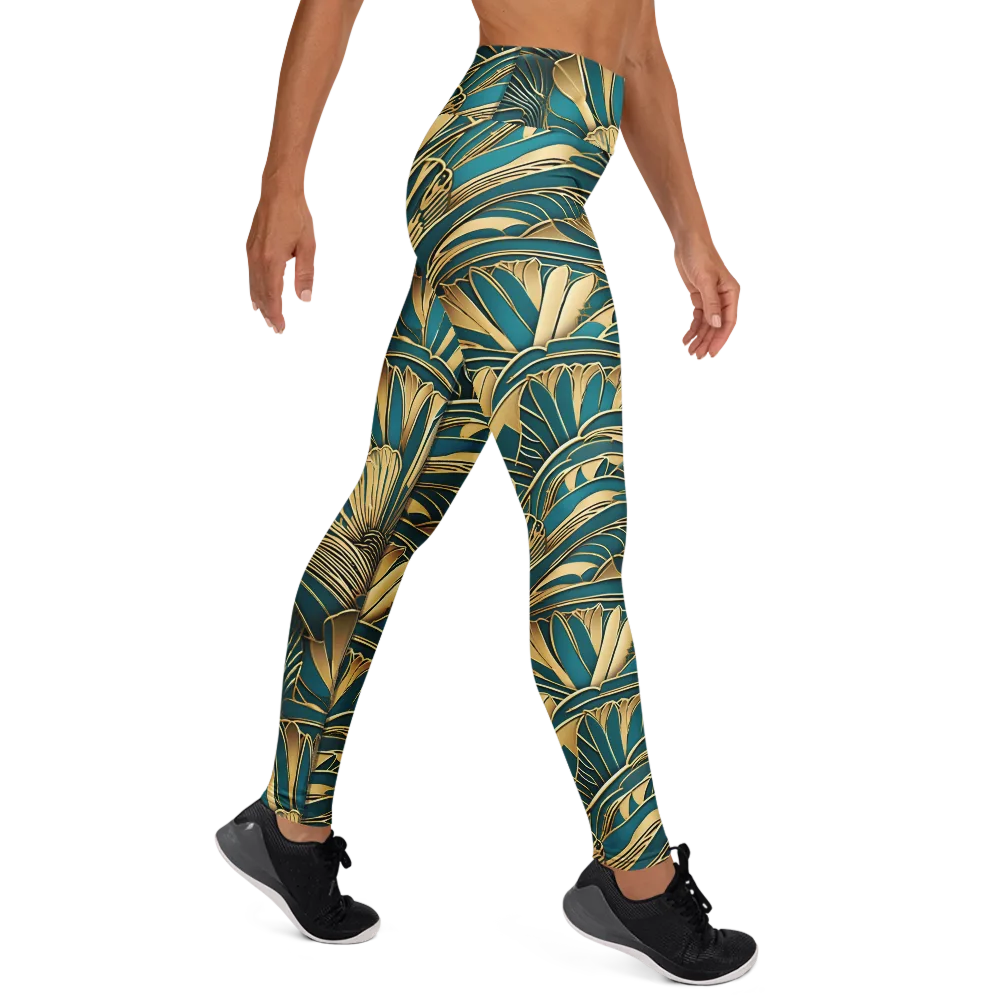 Gilded Botanica on Yoga Leggings — Right