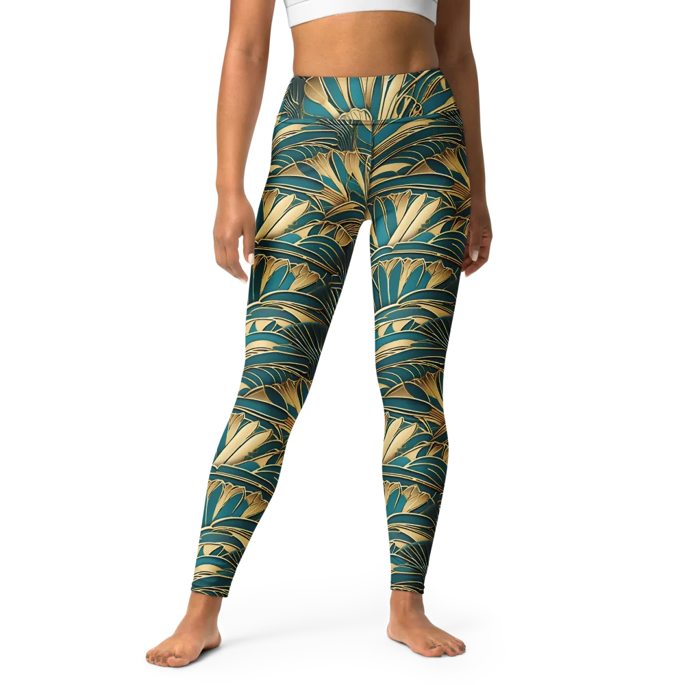 Gilded Botanica on Yoga Leggings — Front