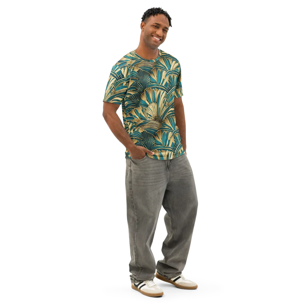 Gilded Botanica on Men's Cotton Crew Neck T-Shirt — Right Front