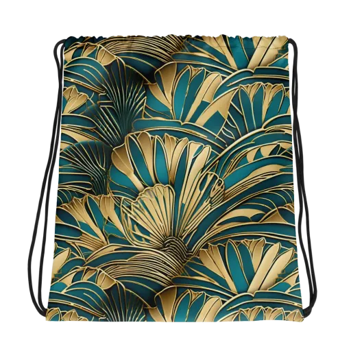 Gilded Botanica on a Drawstring Bag