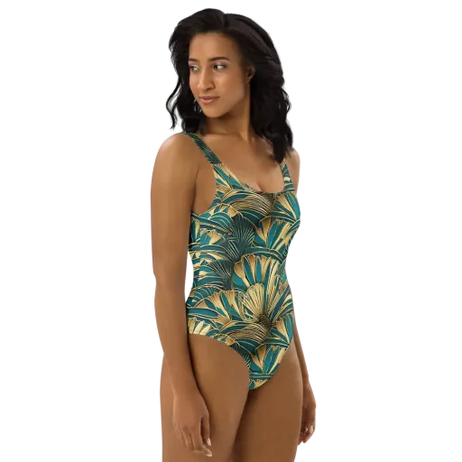Gilded Botanica on a One-Piece Swimsuit