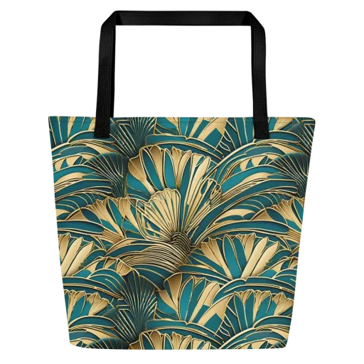 Gilded Botanica on a Large Tote Bag W/ Pocket