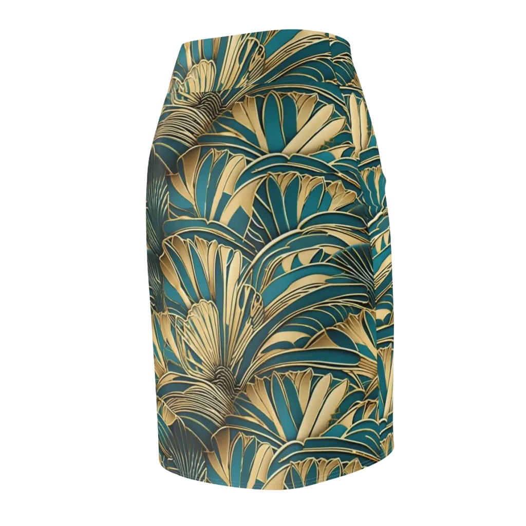 Gilded Botanica on Pencil Skirt — Back Side