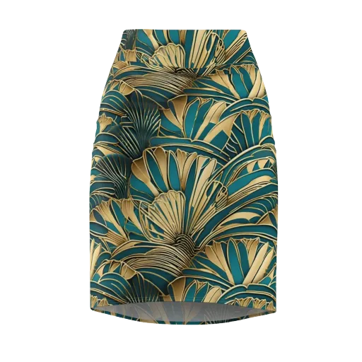 Gilded Botanica on a Pencil Skirt