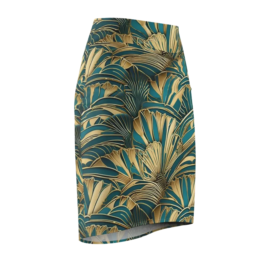 Gilded Botanica on Pencil Skirt — Front Side