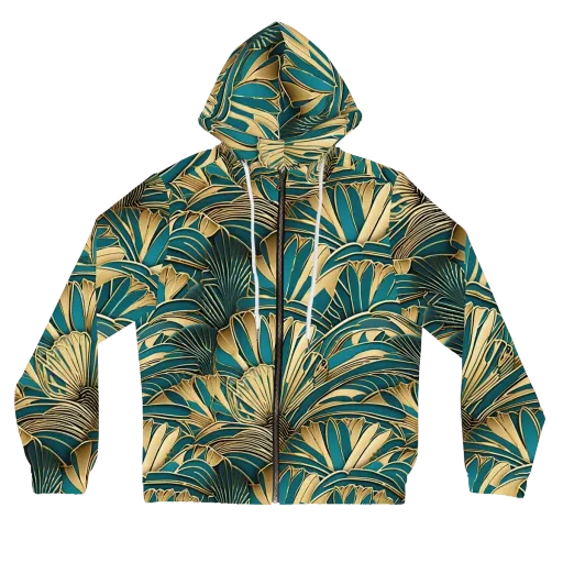 Gilded Botanica on a Women's Full-Zip Hoodie