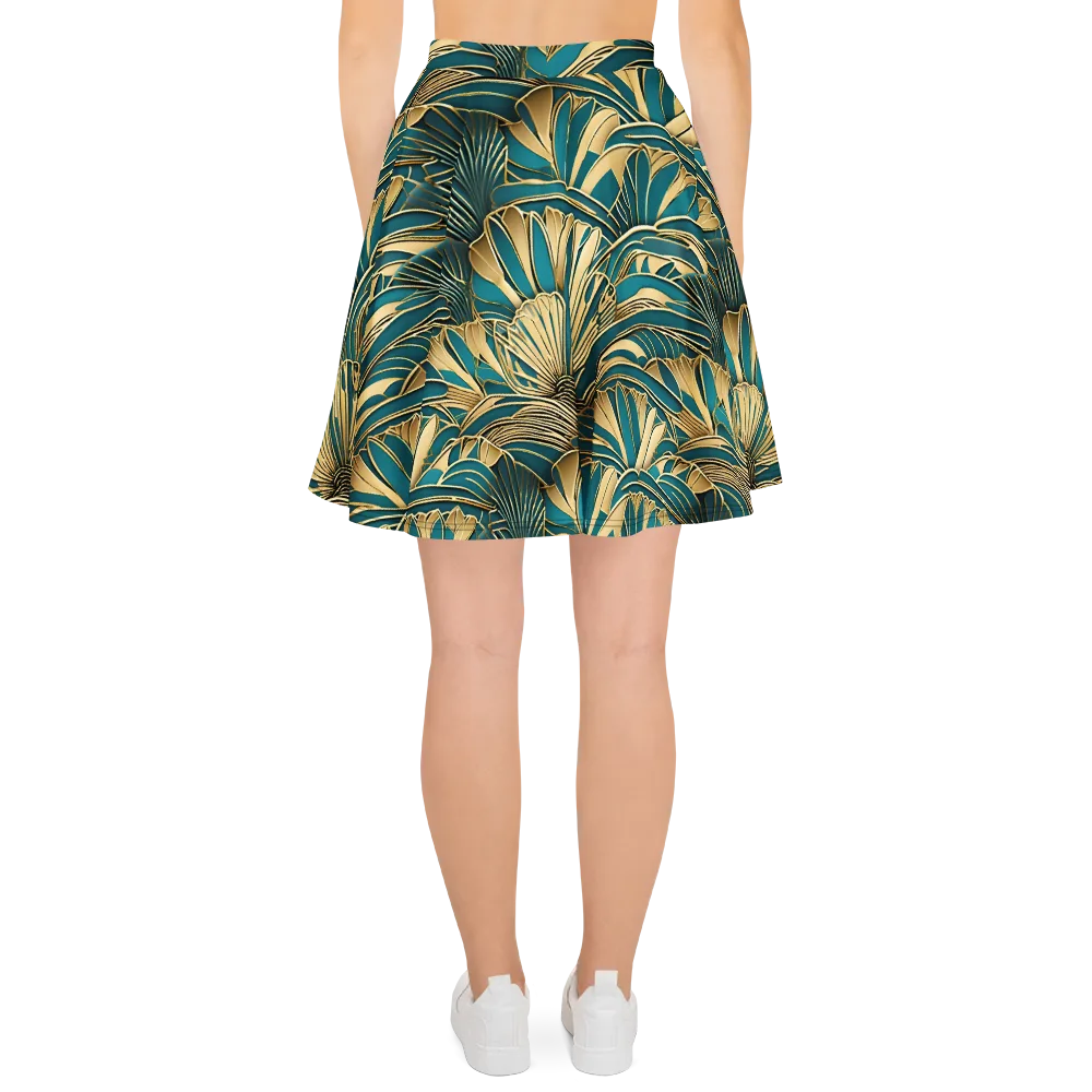 Gilded Botanica on Skater Skirt — Back