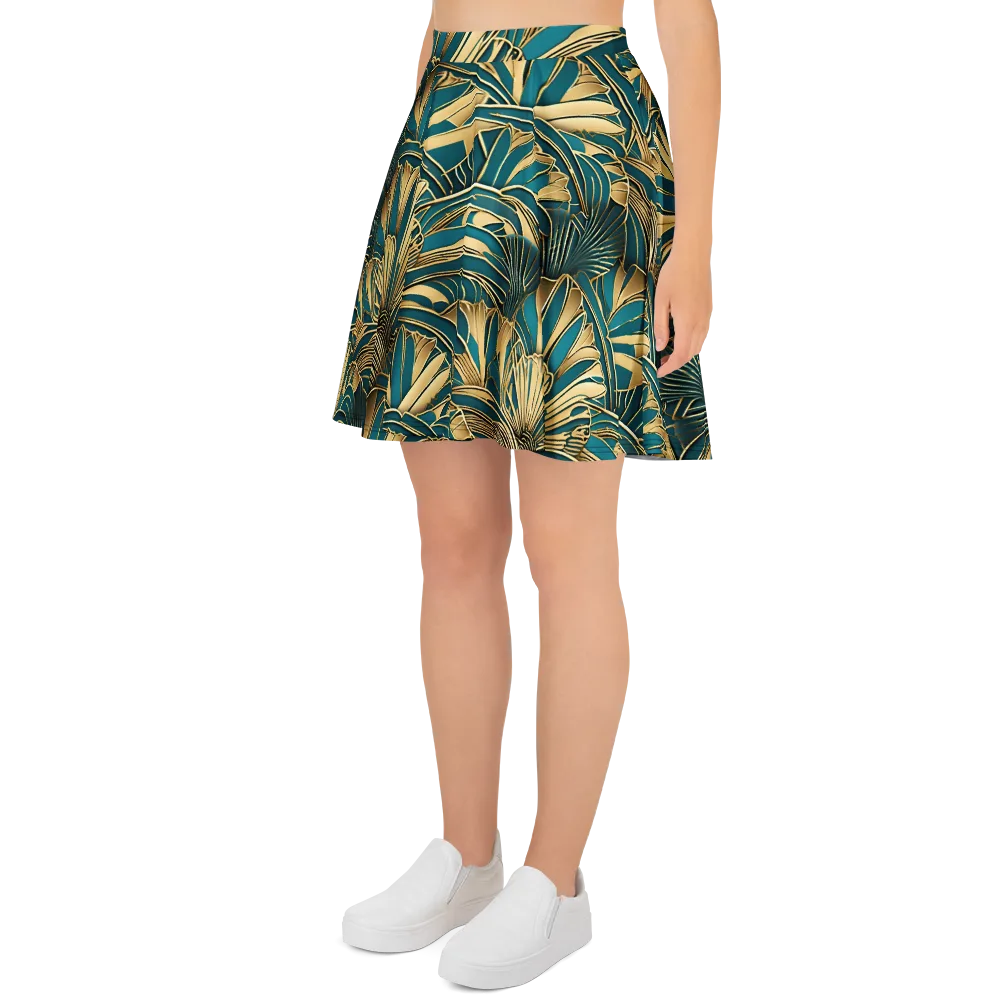 Gilded Botanica on Skater Skirt — Left