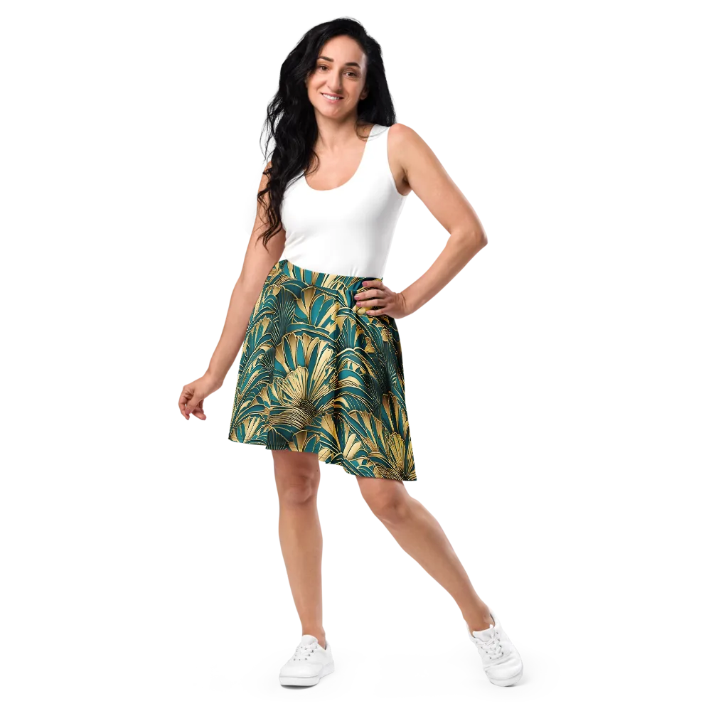 Gilded Botanica on Skater Skirt — Front