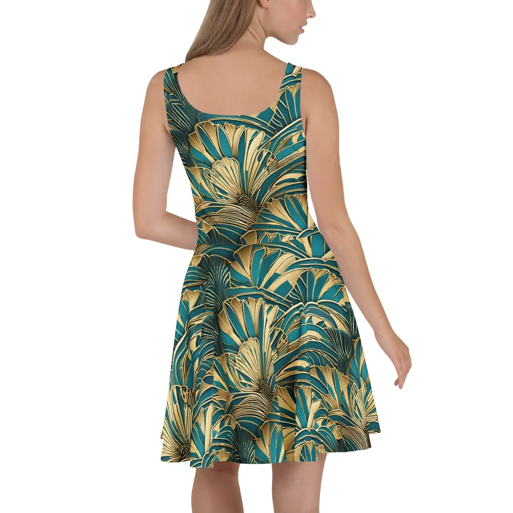 Gilded Botanica on Skater Dress — Back