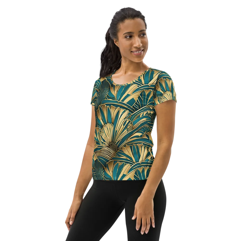 Gilded Botanica on Women's Athletic T-Shirt — Left