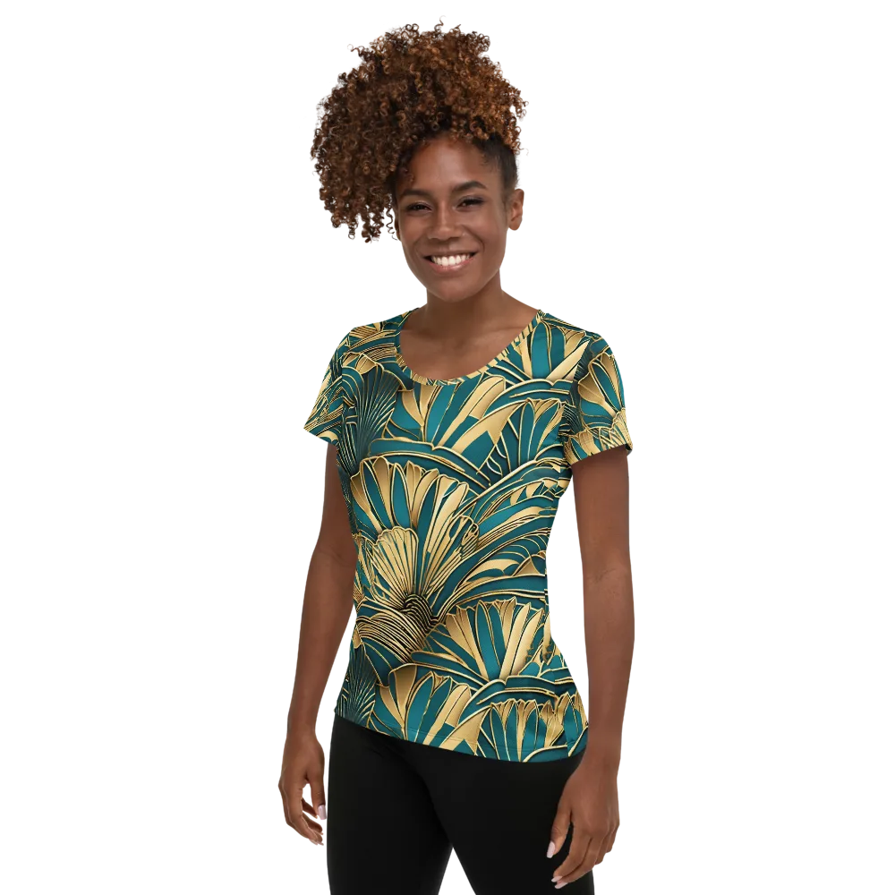 Gilded Botanica on Women's Athletic T-Shirt — Left