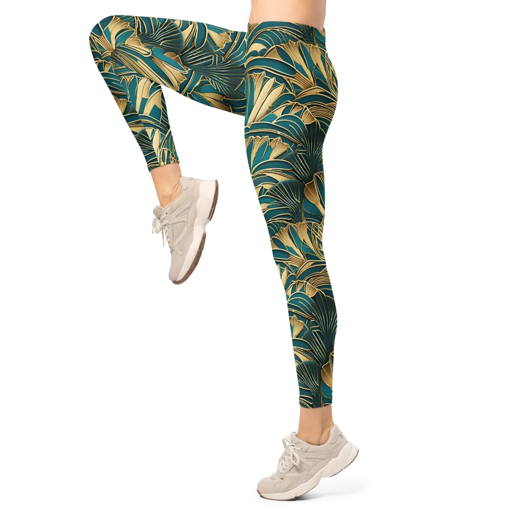 Gilded Botanica on Leggings — Left