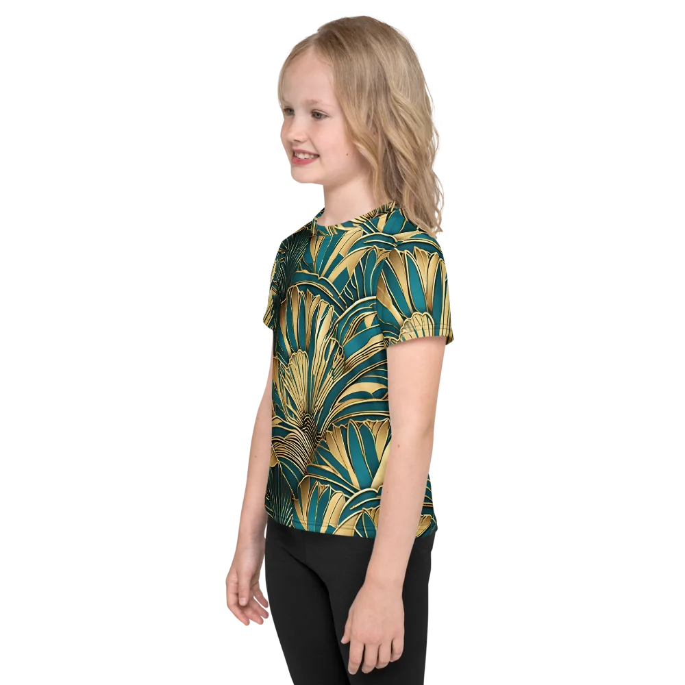 Gilded Botanica on Kids Crew Neck T-Shirt — Left