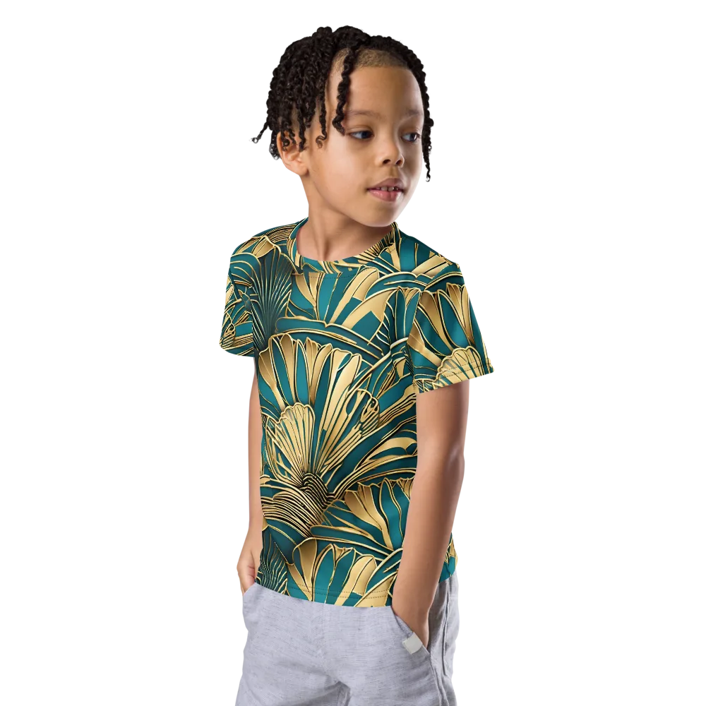 Gilded Botanica on Kids Crew Neck T-Shirt — Left Front