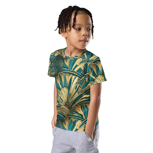 Gilded Botanica on a Kids Crew Neck T-Shirt