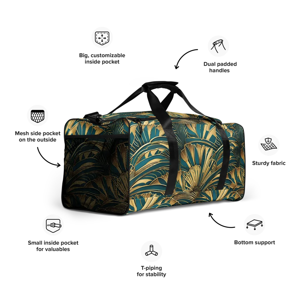 Gilded Botanica on Duffle Bag — Right Front
