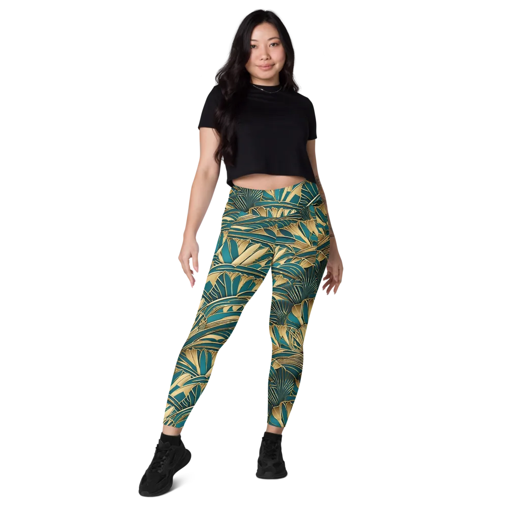 Gilded Botanica on Leggings with Pockets — Front