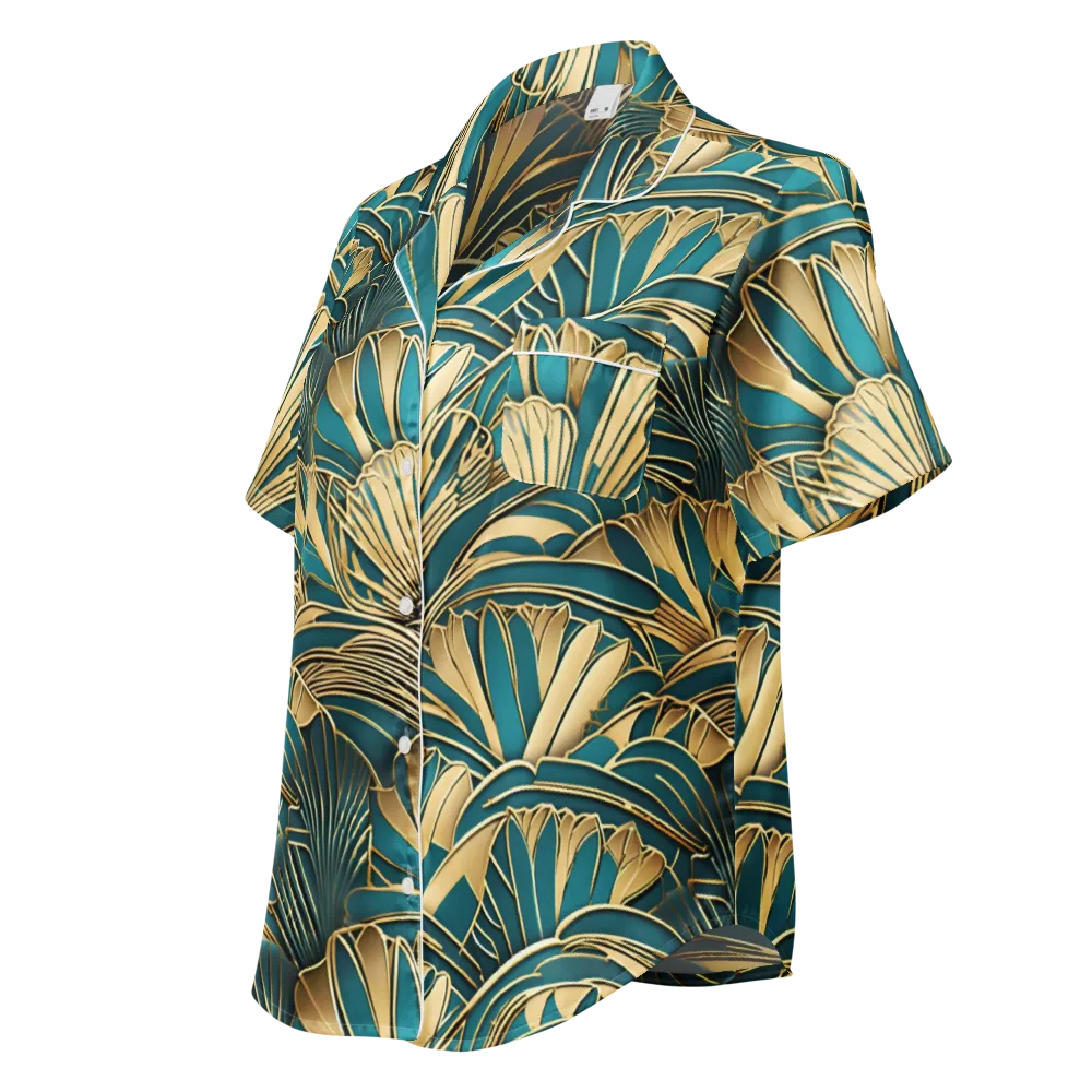 Gilded Botanica on Women's Short Sleeve Pajama Top — Left Front
