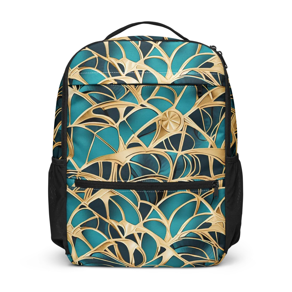 Teal Filigree on Utility Backpack — Front