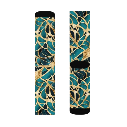 Teal Filigree on a Socks