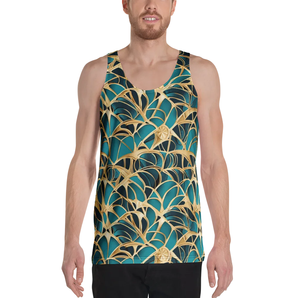 Teal Filigree on Men's Tank Top — Front