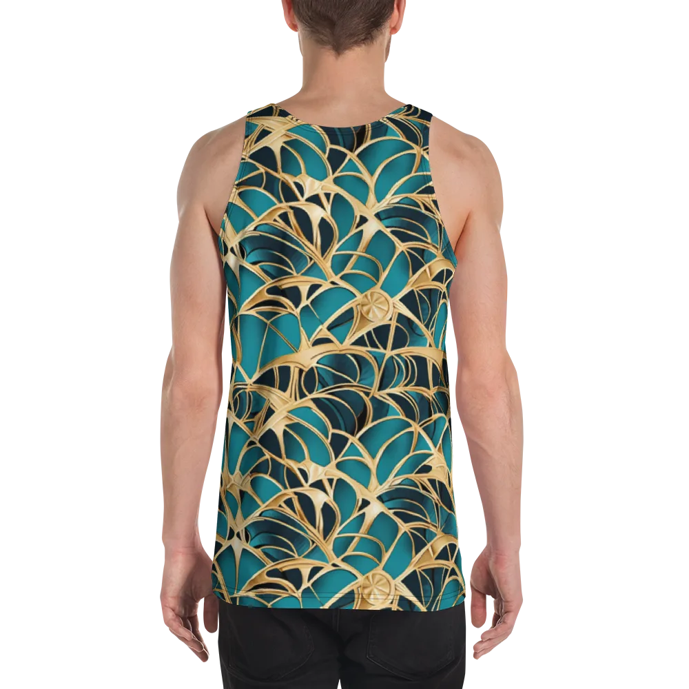 Teal Filigree on Men's Tank Top — Back