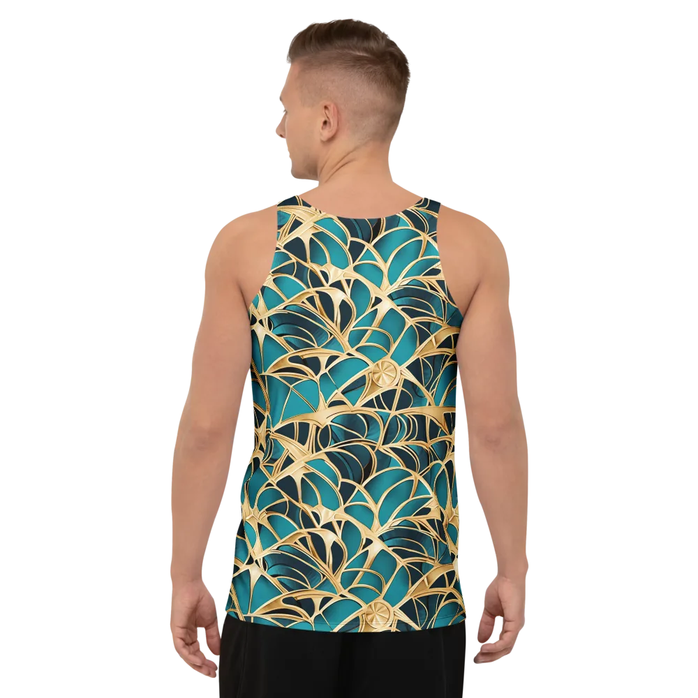 Teal Filigree on Men's Tank Top — Back