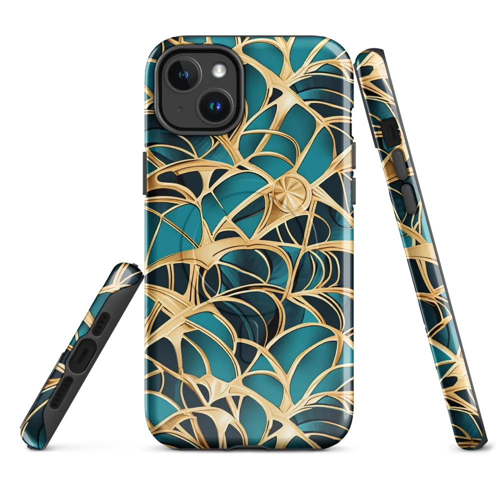 Teal Filigree on MagSafe Tough Case for iPhone® — Front