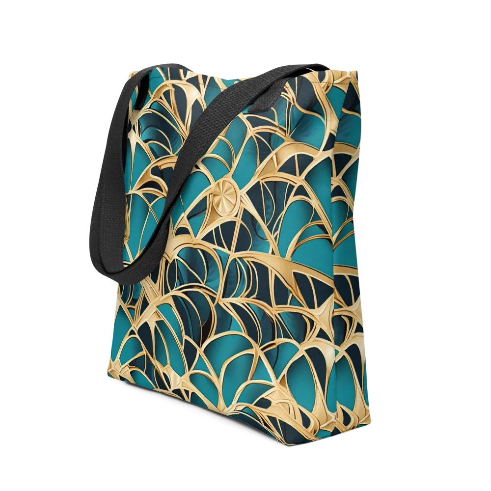 Teal Filigree on Tote Bag — Front