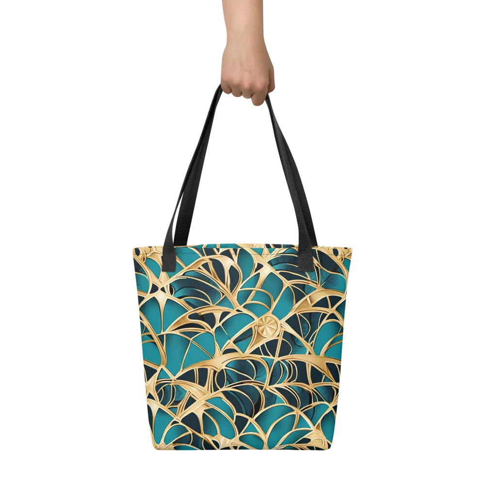 Teal Filigree on Tote Bag — Front