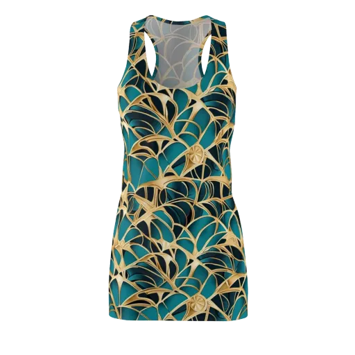 Teal Filigree on a Racerback Dress