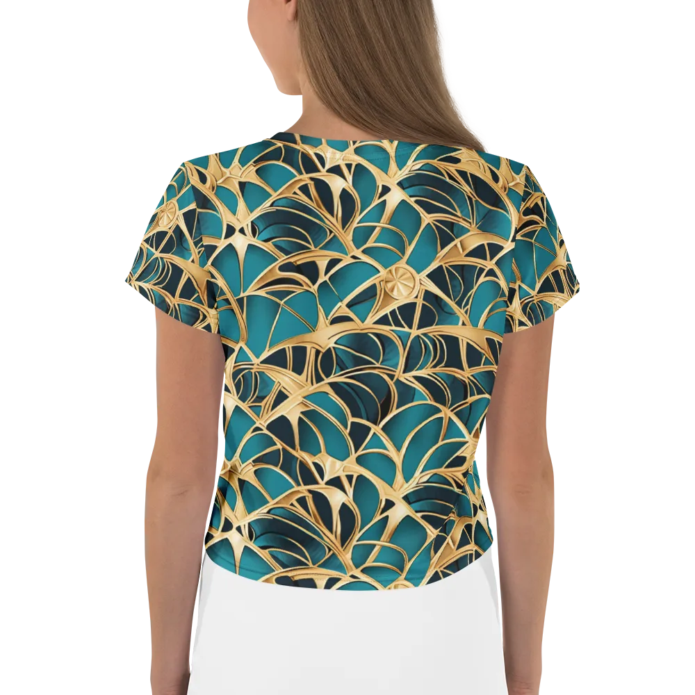 Teal Filigree on Crop Tee — Back