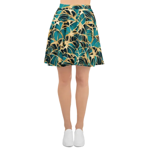 Teal Filigree on a Skater Skirt