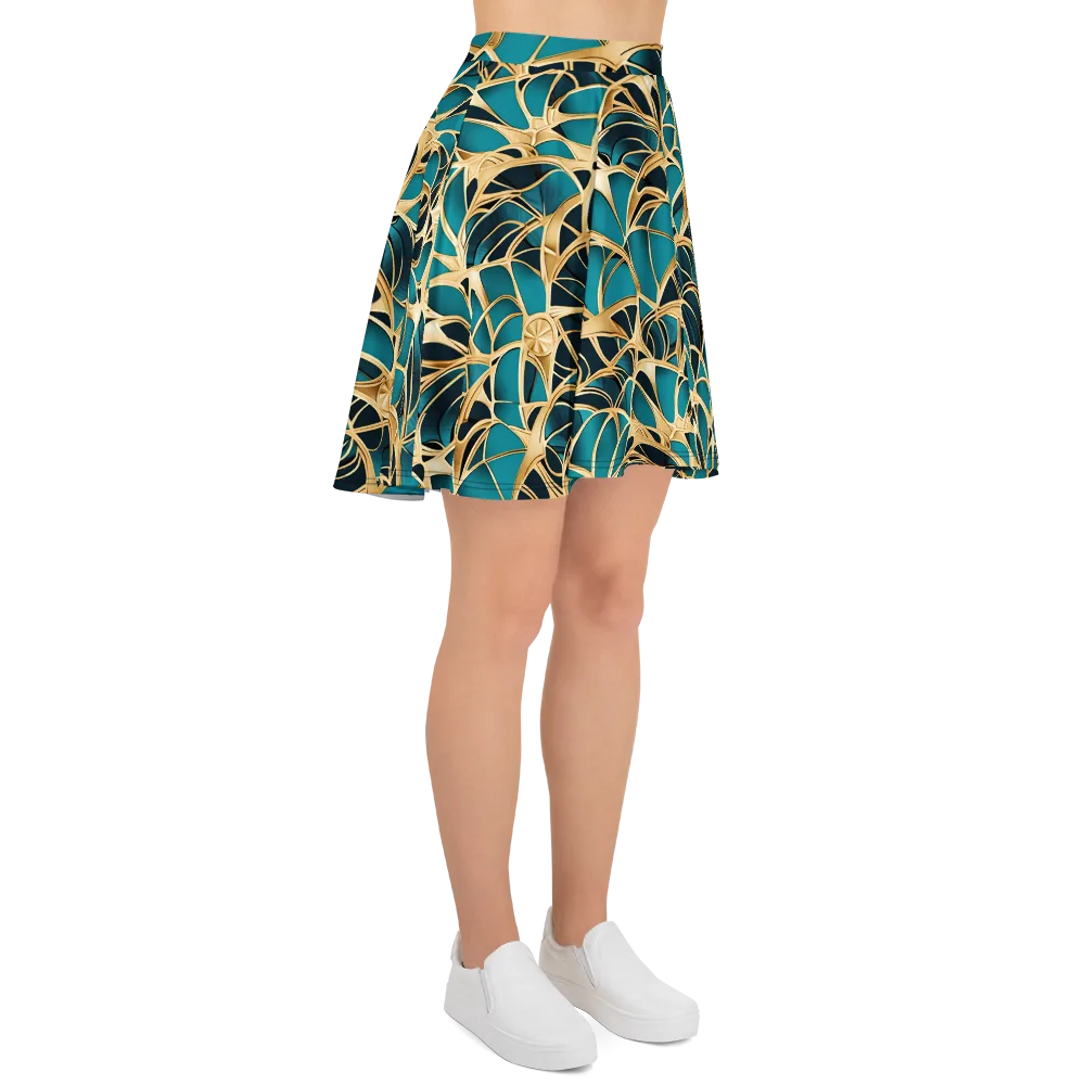 Teal Filigree on Skater Skirt — Right