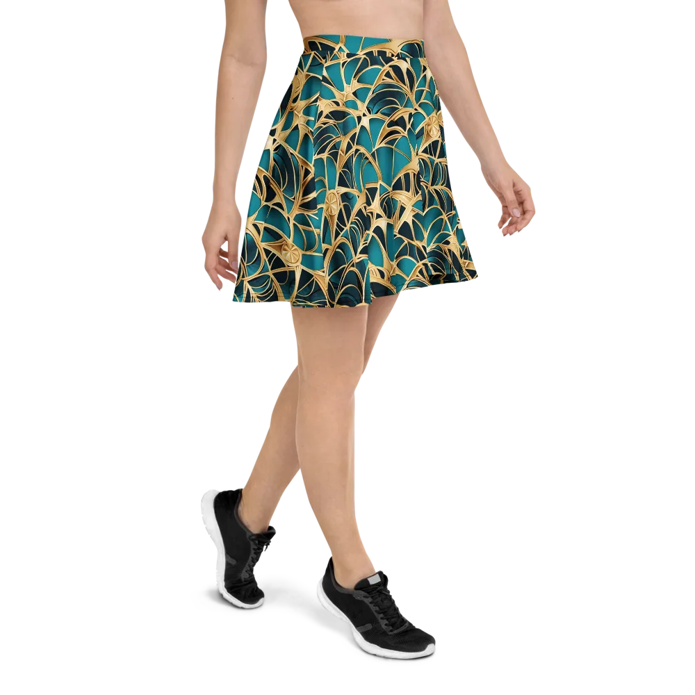 Teal Filigree on Skater Skirt — Right