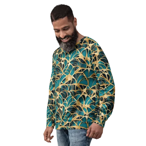 Teal Filigree on a Sweatshirt