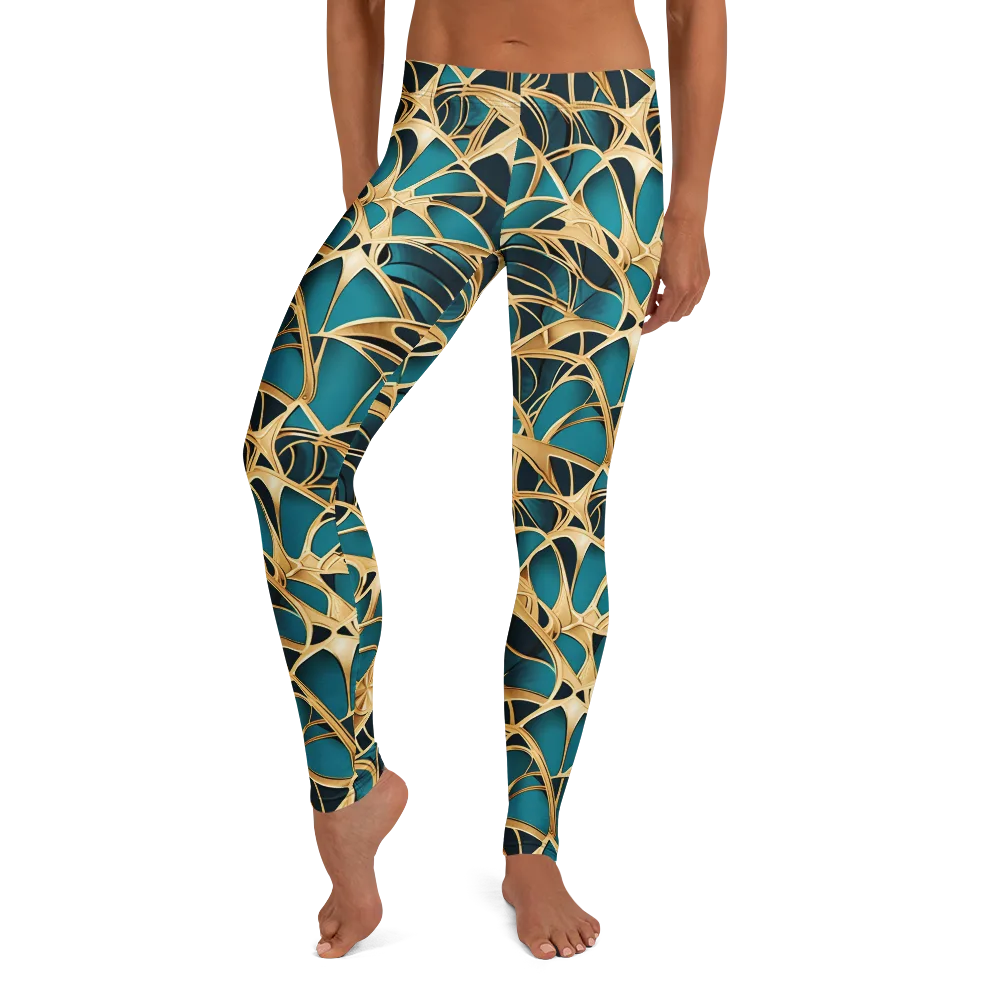 Teal Filigree on Leggings — Front