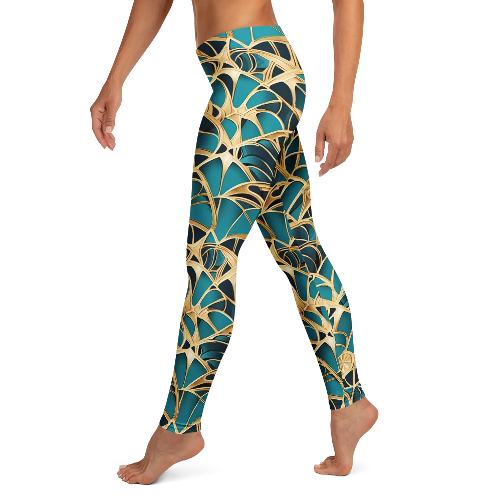 Teal Filigree on Leggings — Left