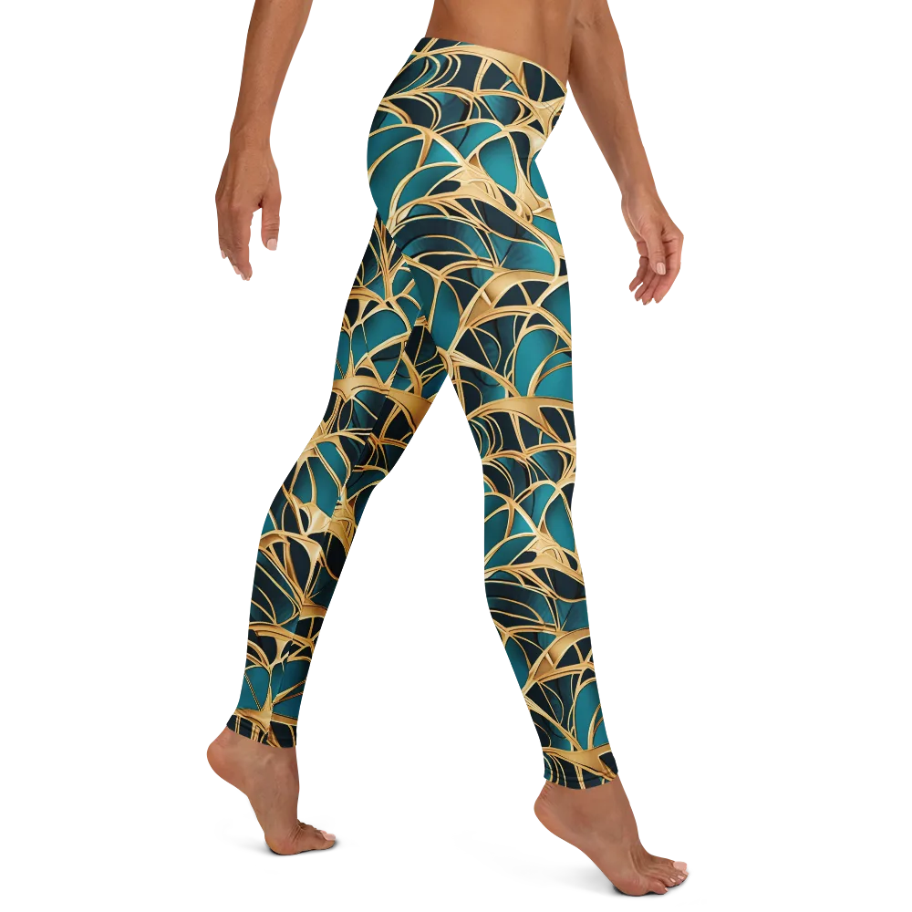 Teal Filigree on Leggings — Right